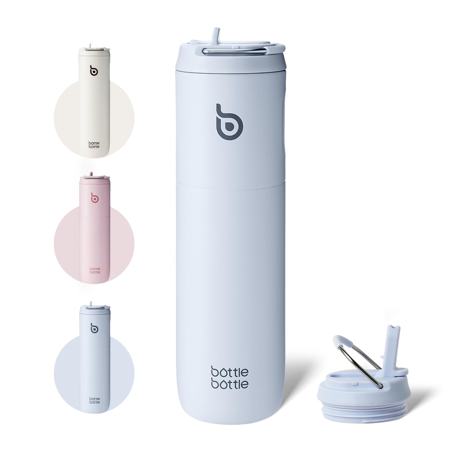 Insulated Water Bottle with Straw Lid and Handle for Sports and Travel
| Stainless Steel 24oz Double-Wall Vacuum Insula