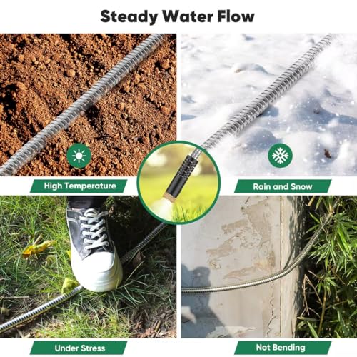 Heavy Duty Stainless Steel 50ft Garden Hose for Yard and Lawn, Durable and Easy to Store, Perfect for Outdoor Use
| Sta
